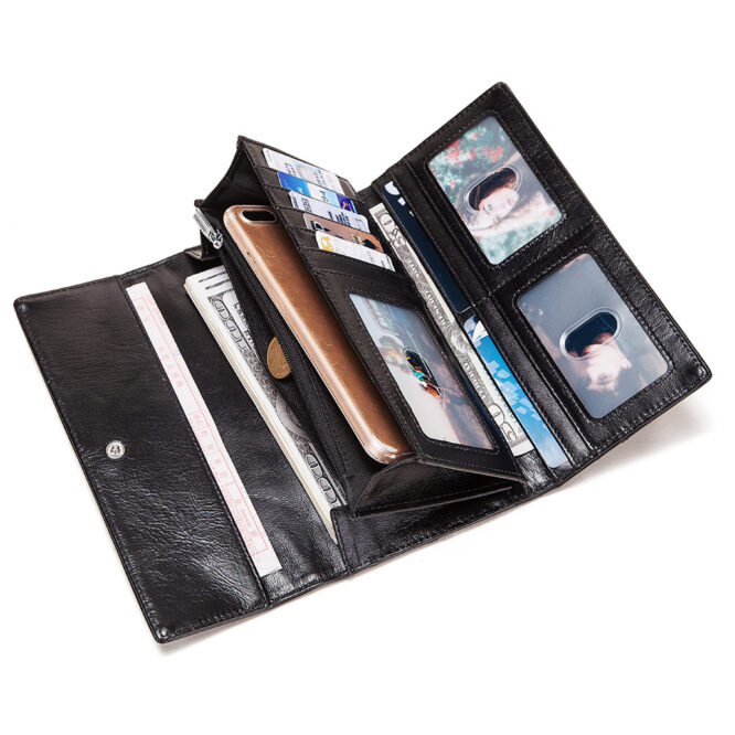 Real Italian Leather finish Rfid Women's Wallet - Image 5