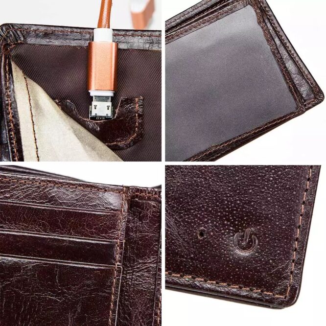 GPS & Bluetooth enabled Location Tracking Smart wallet for men made of Real Leather - Image 4