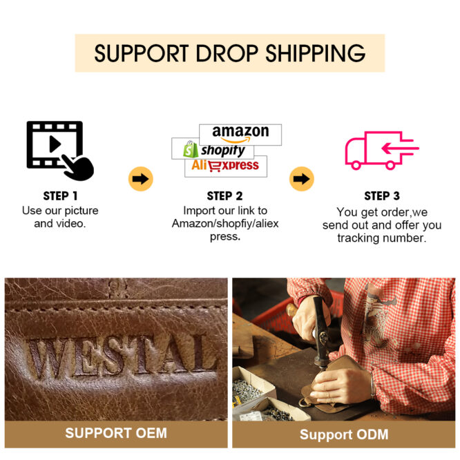 Westal RFID Genuine Leather Male Purse Zip Coin Pocket Men Wallet Money Clip Card Holder Men Wallet - Image 4