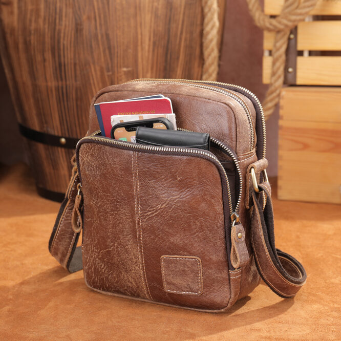 Marrant High Quality Casual Cross-body Shoulder Bag Vintage Men Genuine Leather Messenger Bag Sling Side Bags For Man - Image 6