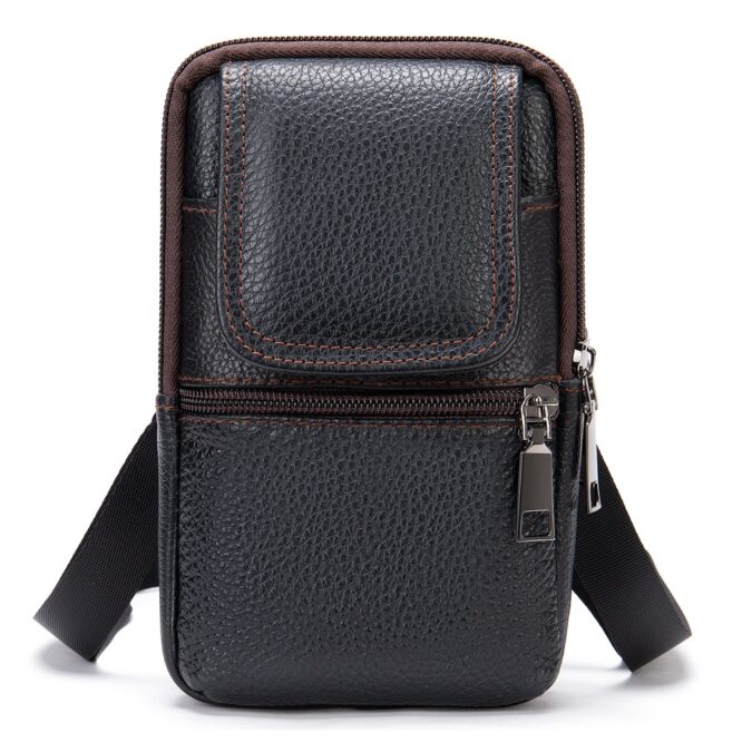 WESTAL Men's Genuine Leather Single Shoulder Bag Mobile Phone Waist Bag Pouch Men's Shoulder Bags Waist Belt Leather Men - Image 6