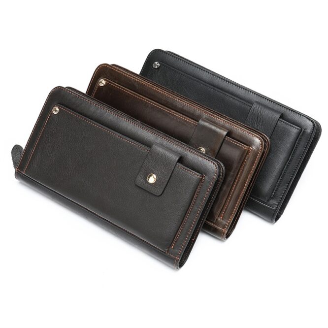 Marrant Men Long Wallet Luxury Designer Gifts for Men Clutches Bag Genuine Leather Coin Phone Wallets - Image 5