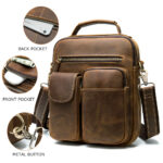 Marrant Designer Men Vintage Genuine Leather Zipper Pocket Shoulder Bag Men Handbag Crossbody Bag Messenger Bag - Image 4