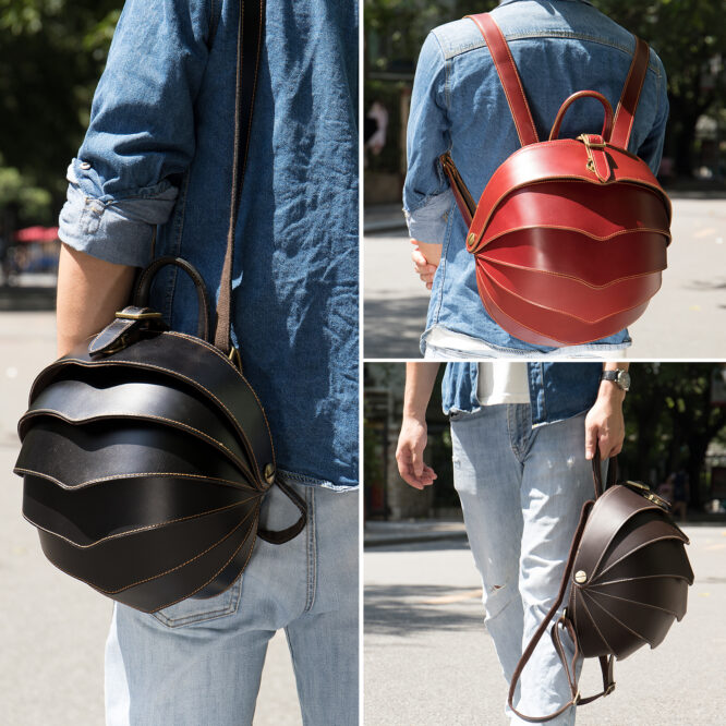 Beetle Design Genuine Leather Men Backpack Fashion Travel Office Laptop Backpack Large Capacity Shoulder Bag Casual Backpack - Image 5
