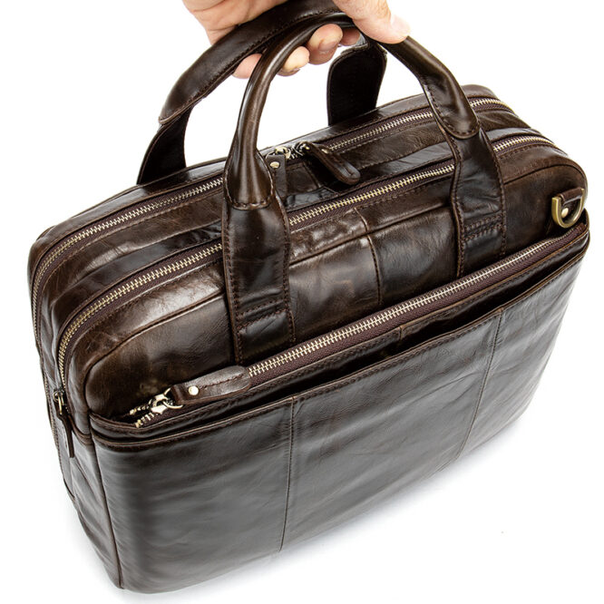 Marrant 14 Inch Briefcase Genuine Leather Laptop Bag for Men - Image 5