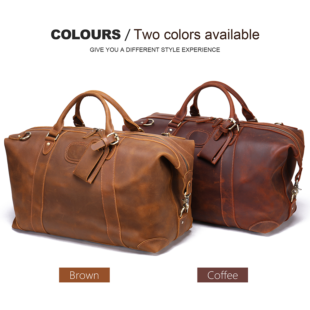 personalised leather travel bag