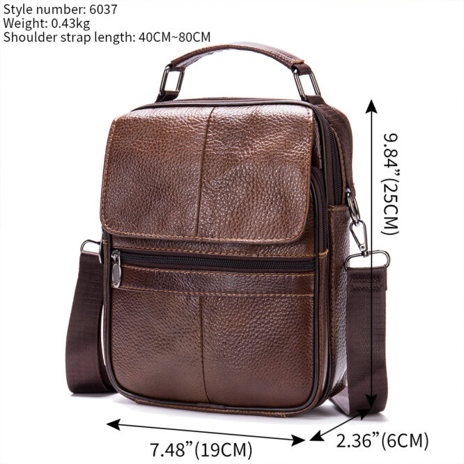 Marrant Fashion Genuine Leather Men Handbag Flap Crossbody Bags Office Side Bag Leather Messenger Bag For Men - Image 5