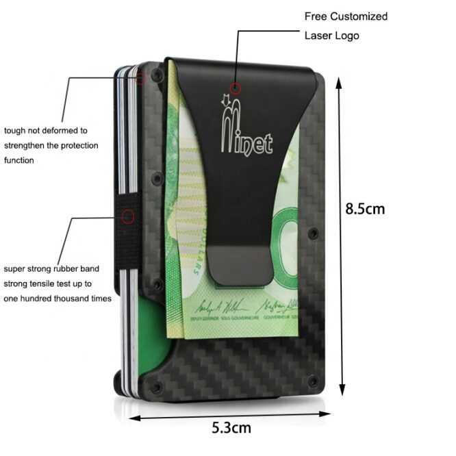 Money Clip Bank Credit Card Holder Slim Minimalist RFID Blocking Wallet Case Real Carbon Fiber Card Holder - Image 6