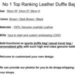 Men Leather weekender bag Single Shoulder Pack With Shoes Compartment - Image 3