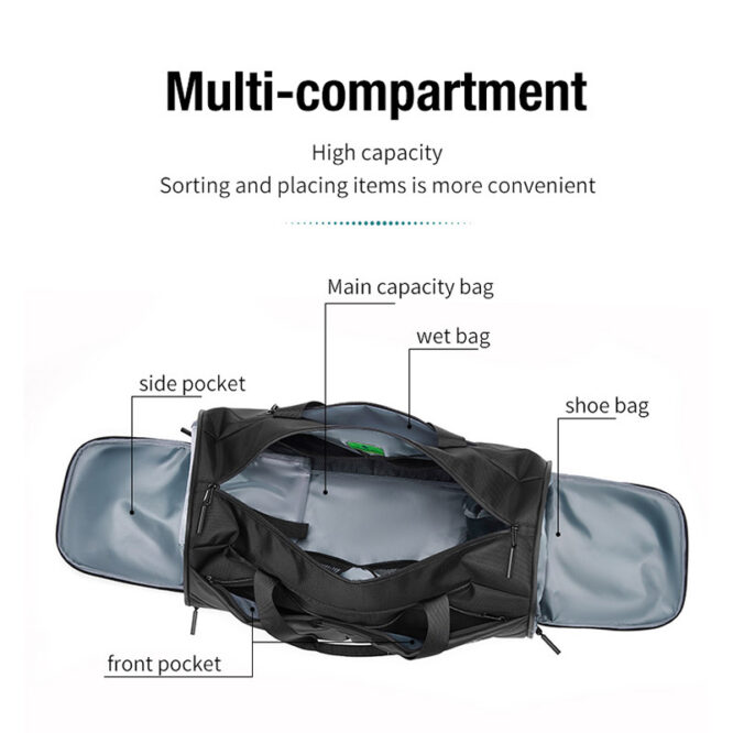 High Quality Best Selling Dry Separation Sport Duffle Gym Luggage Bag Travel Backpack With Shoe Compartment - Image 4