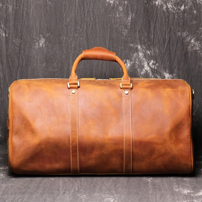 Handmade Custom Leather Duffle bags for Men and Leather Travel Overnight Weekend Sports Gym Duffel Carry On bag