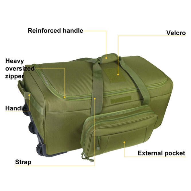 Tactical Travelling green travel bag outdoor Duffel Bag polyester