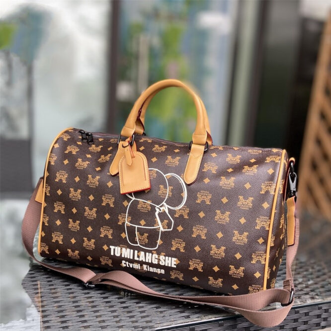 great quality fashion unisex printing duffle bag large capacity luxury leather luggage travel bags - Image 6