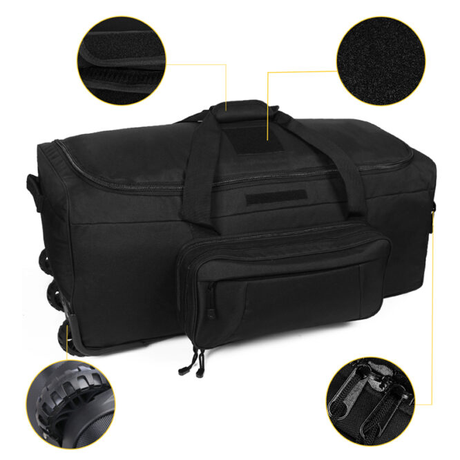 High land Tactical Squad Rolling Duffel  CAMO Tactical Wheeled Deployment Trolley Duffle Travel Bag - Image 3