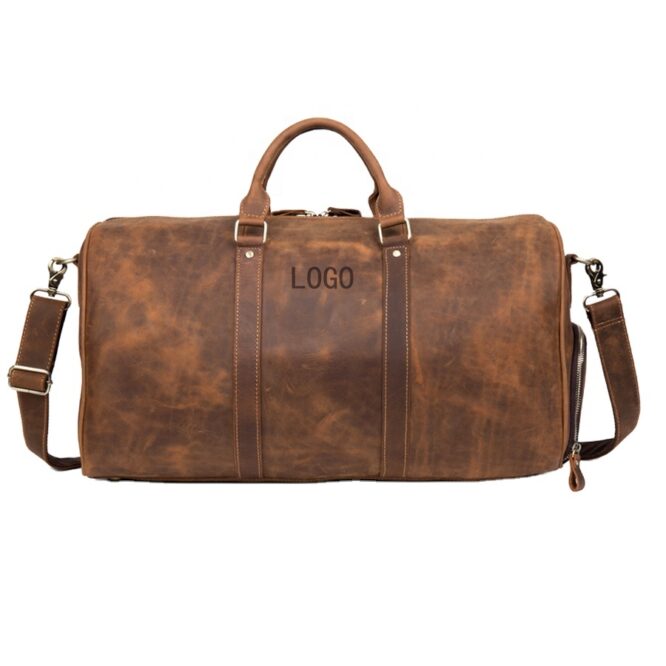 Genuine Leather Duffle bag Real Leather Travel Luggage Bag Luxury Single Shoulder Pack With Shoes Compartment - Image 2