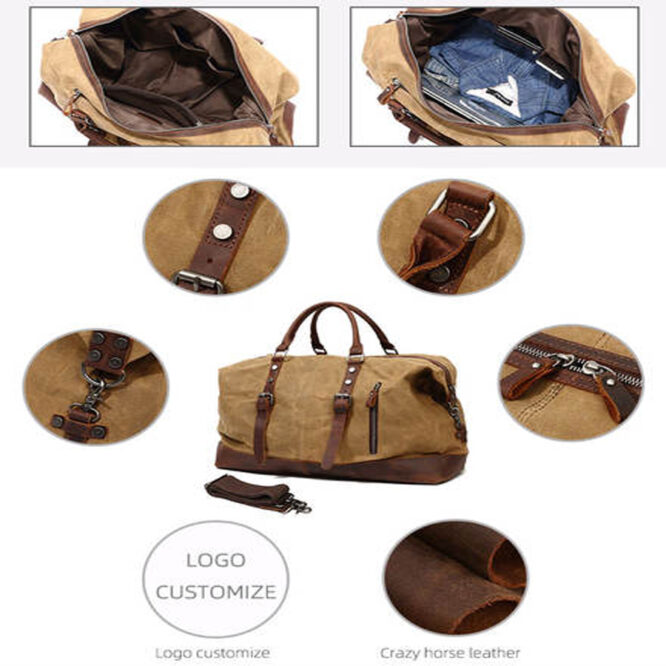 Sport Leather Duffle With Shoe Compartment Customized Bags