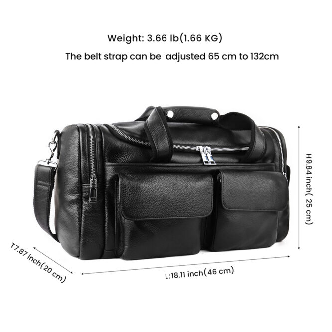 Large Capacity Gym Durable Carrier Luggage Travel Overnight Bag Suit Bag Male Cowhide Business Duffle Travel Bags - Image 3