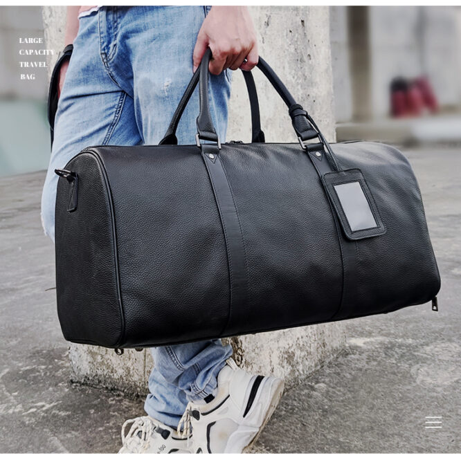 Marrant New Arrival Genuine Leather Men Casual Travel Bag Overnight Waterproof Large-Capacity Luggage Travel Duffle Bag For Men