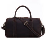 Full Grain Leather Gym Duffel Bag, Crazy horse leather Travel Duffle Weekender Bag - Image 6