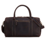 Full Grain Leather Gym Duffel Bag, Crazy horse leather Travel Duffle Weekender Bag - Image 2