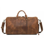 Men Leather weekender bag Single Shoulder Pack With Shoes Compartment - Image 6