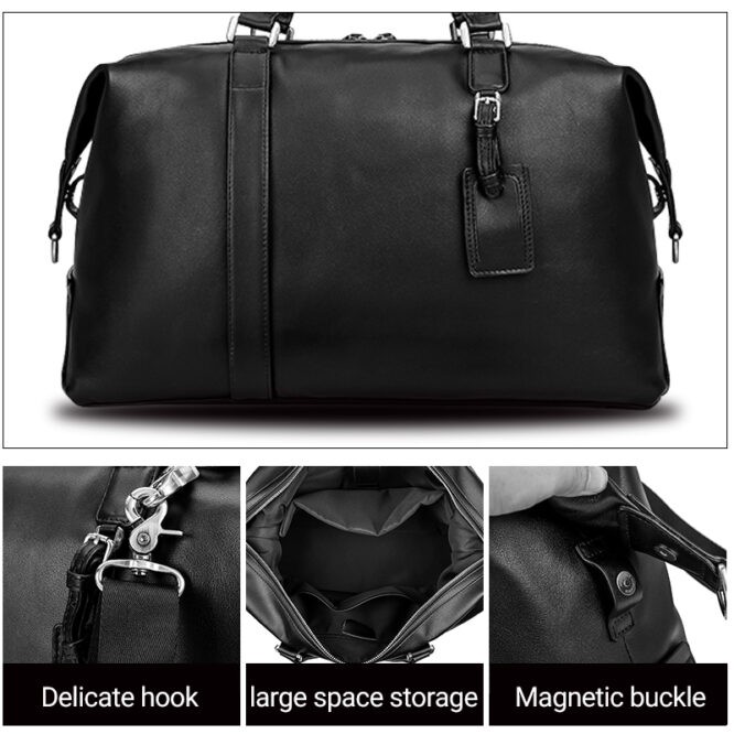 Nylon Duffle Bag Travel Luggage Travel Bag Travel Organizer Set Leather Weekend Bag - Image 5