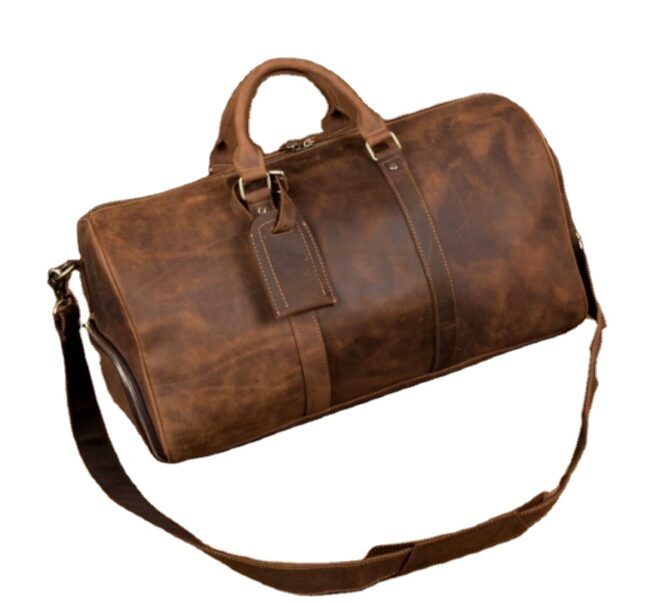 Genuine Leather Duffle bag Real Leather Travel Luggage Bag Luxury Single Shoulder Pack With Shoes Compartment - Image 5