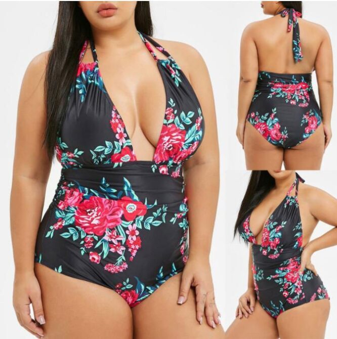 Printed one-piece swimsuit - Image 2