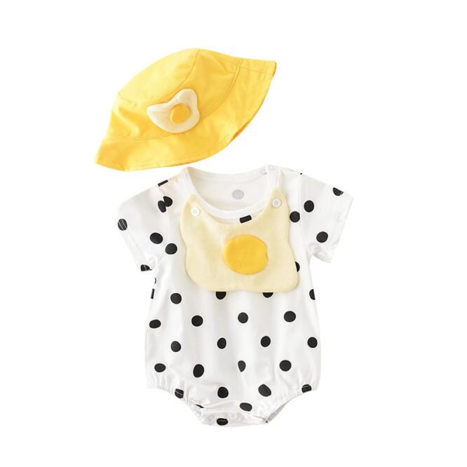 Newborn Cartoon Egg Triangle Romper Send Hat