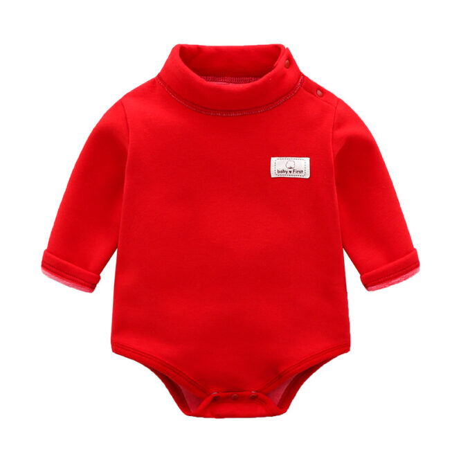Baby Plus Velvet Warm Triangle Romper Crawl - Image 4