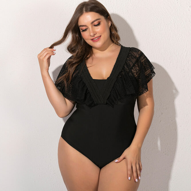 Black webbing enlarged swimsuit - Image 2
