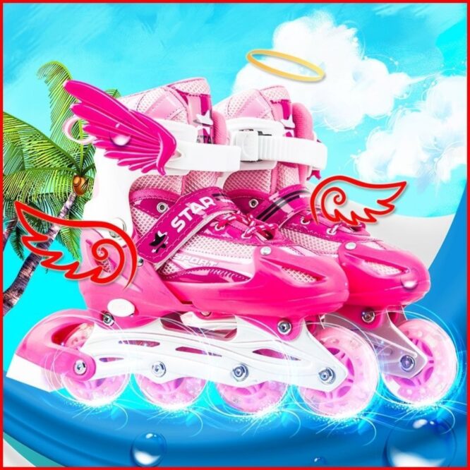 New Boy Girl Children Inline Skates Adjustable Size Flashing Roller Skating Boots for Kids - Image 5