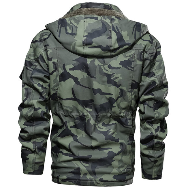 Winter Men Leather Jacket Thick Military Hooded Men Coats - Image 9