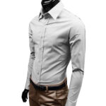 Business Shirt Fashion Candy Color Men's Casual Long-Sleeved Shirt - Image 6