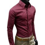 Business Shirt Fashion Candy Color Men's Casual Long-Sleeved Shirt - Image 3
