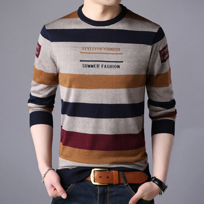 Men'S Long-Sleeved T-Shirts Men'S Bottoming Shirt Casual Round Neck - Image 3
