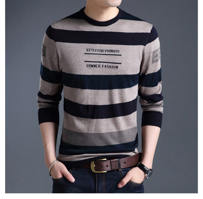 Men'S Long-Sleeved T-Shirts Men'S Bottoming Shirt Casual Round Neck - Image 2