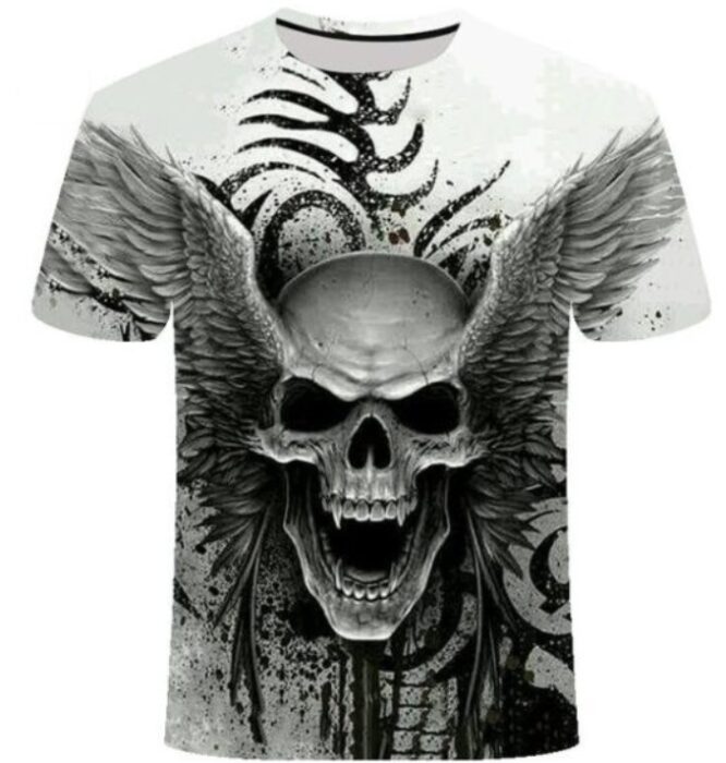 Personalized Street Skull T-shirt Short Sleeves - Image 4