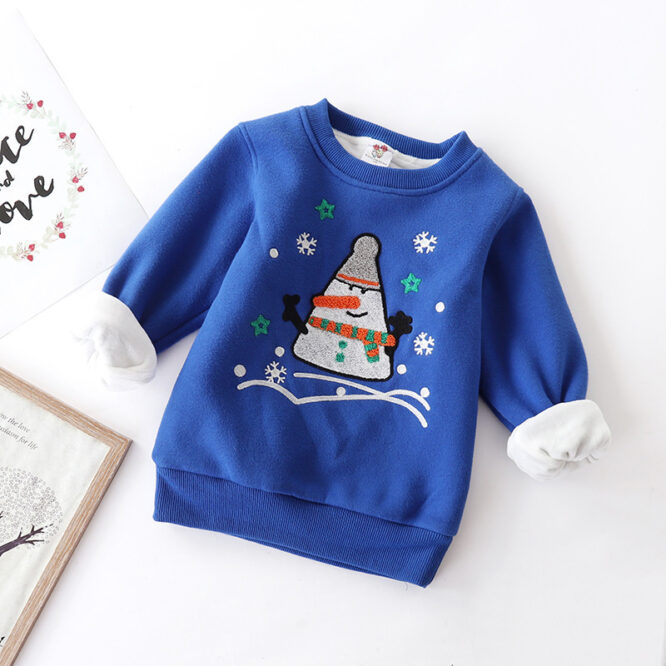 Christmas snowman plus velvet padded baby sweater - Image 10