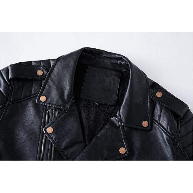 Large Size Men's Suit Parker Leather Jacket - Image 3