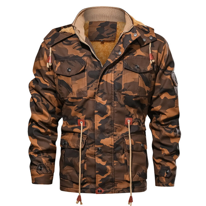 Winter Men Leather Jacket Thick Military Hooded Men Coats - Image 4