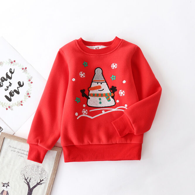 Christmas snowman plus velvet padded baby sweater - Image 9