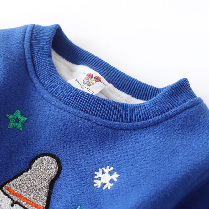 Christmas snowman plus velvet padded baby sweater - Image 7