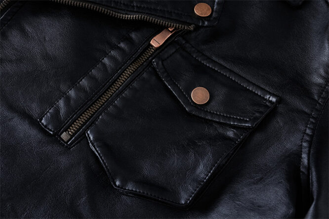 Large Size Men's Suit Parker Leather Jacket - Image 6