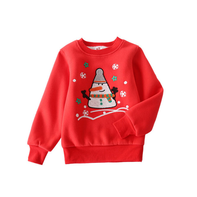 Christmas snowman plus velvet padded baby sweater - Image 2