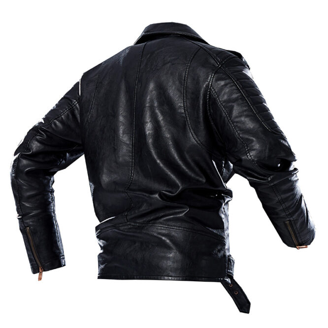 Large Size Men's Suit Parker Leather Jacket - Image 2