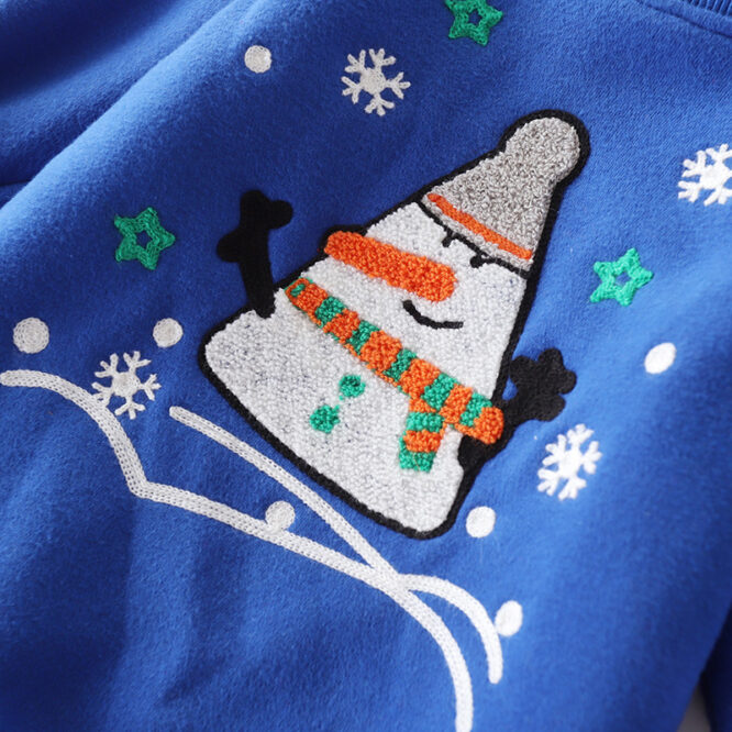 Christmas snowman plus velvet padded baby sweater - Image 4