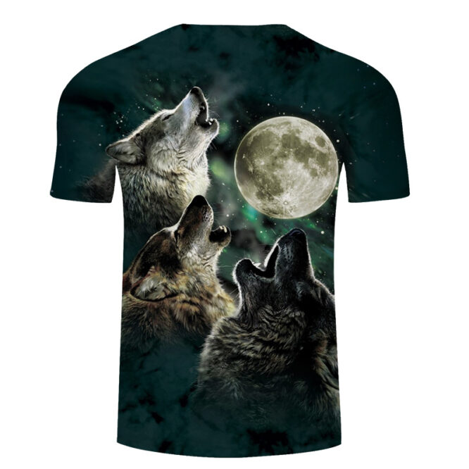 3D Wolf Digital Print T-shirt - Image 4