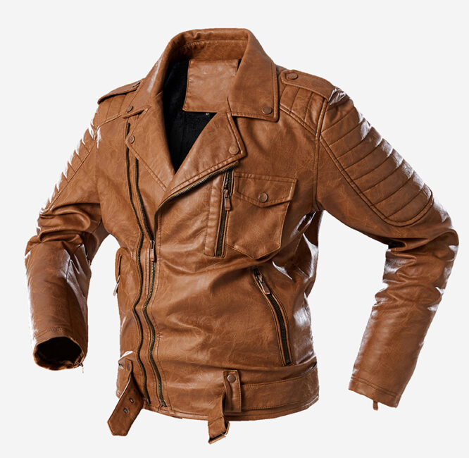 Large Size Men's Suit Parker Leather Jacket - Image 8