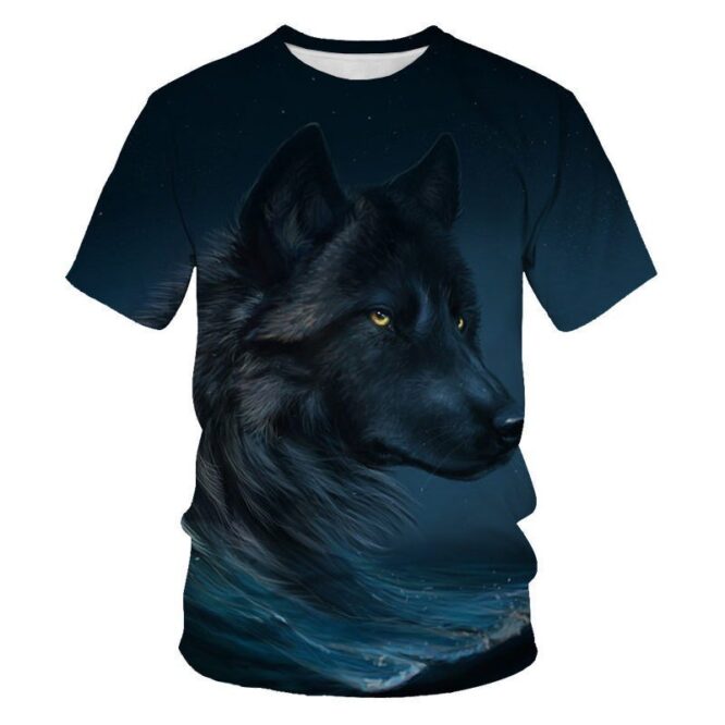 3D Digital Printing T-shirt European And American Fashion Trend Striped T-shirt - Image 5